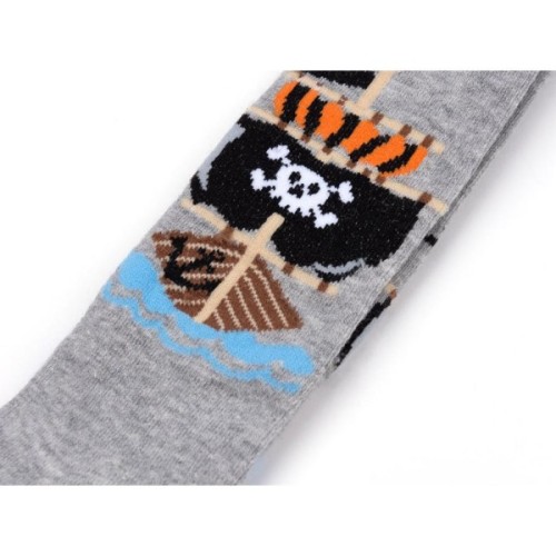 Колготки дитячі BNM з піратським кораблем (M0C0301-1020-86B-gray)