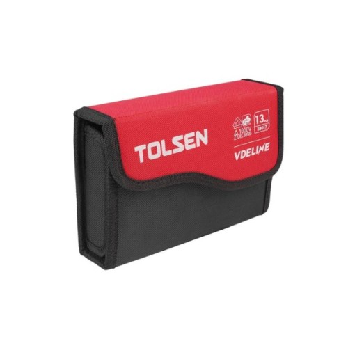 Набір викруток Tolsen діелектдіелектричних, змінні стрижні 13 шт, тканинний пеналричних, змінні стрижні 13 шт, тканеви (38017)