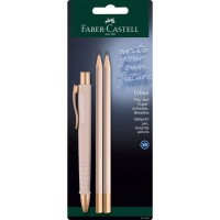 Ручка кулькова Faber-Castell набір кулькова ручка + 2 олівця Writing Set POLY BALL Urban, колір рожевий (32575)