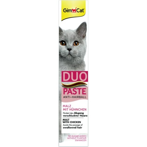 Паста для тварин GimCat DUO PASTE Anti-hairball malt with chicken мальт та курка 50 г (4002064427201)