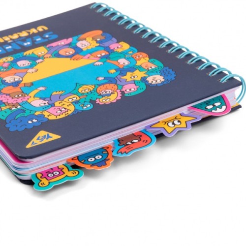 Блокнот Yes А5 96 аркушів на cпіралі із роздільниками Stand with Ukraine клітинка (151838)