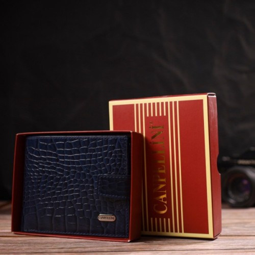 Гаманець Canpellini З натуральної шкіри Синій (21889)