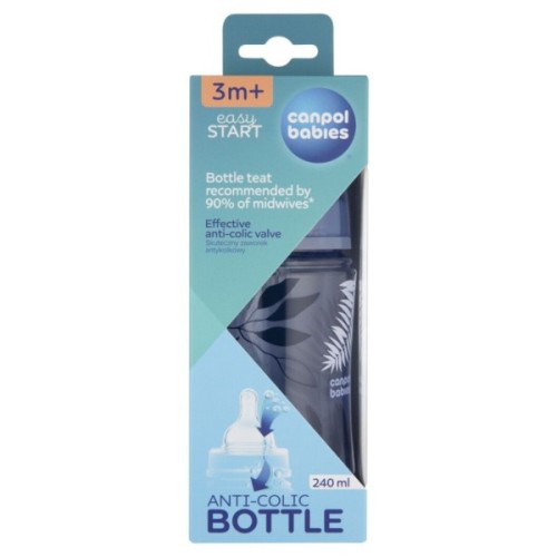 Пляшечка для годування Canpol babies Easystart GOLD 240 мл антикол. з широк, блакитна (35/240_blu)