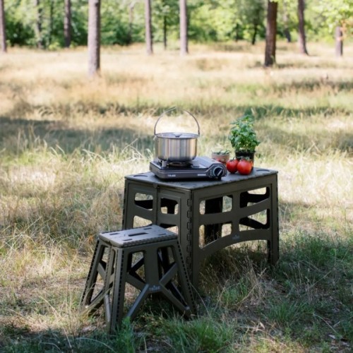 Стілець складаний Tribe Camp Chair High пластиковий Olive (T-EF-0002-olive)