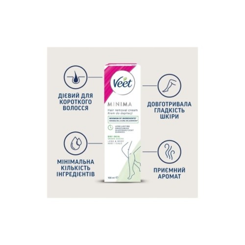 Крем для депіляції Veet Minima для сухої шкіри з Екстрактом огірка та Листям шавлії 100 мл (5000146980339)