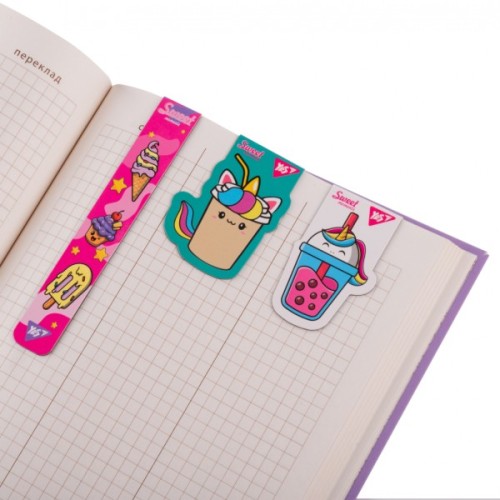 Закладки для книг Yes магнітні Sweet Cream 3 шт (708352)