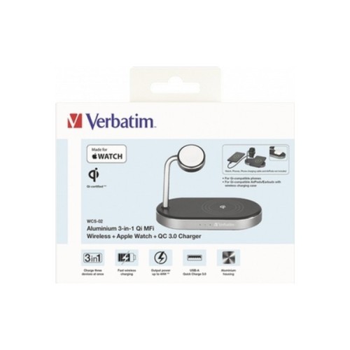 Зарядний пристрій Verbatim 3in1 Apple Watch and iPhone Charging Stand (49556)