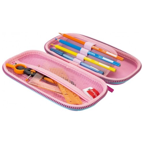 Пенал Cool For School 1 відділення з органайзером фуксія (QT-5634-Rosered)