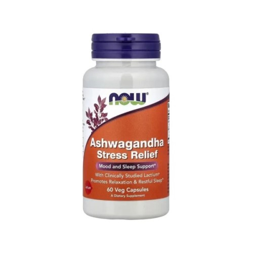 Вітамінно-мінеральний комплекс Now Foods Ашваганда, Ashwagandha Stress Relief, 60 вегетаріанських капсул (NF2375)