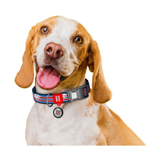 Нашийник для тварин WAUDOG Nylon з QR паспортом "Супермен Ретро", пластиковий фастекс, XL (283-1082)