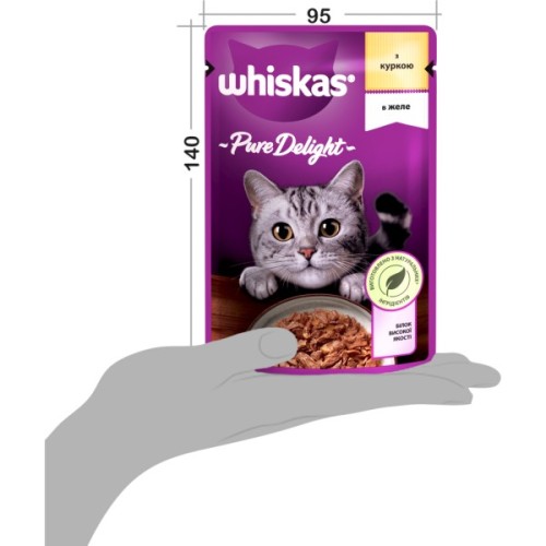 Вологий корм для кішок Whiskas Pure Delight курка в желе 85 г (5900951303333)