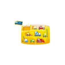 Розвиваюча іграшка Hape дерев'яна рамка-вкладиш Будівельний транспорт (E1407)