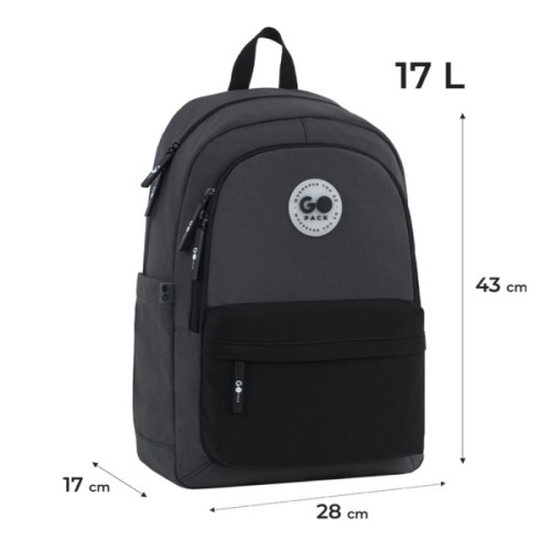 Рюкзак шкільний GoPack Education Teens 141L чорний, сірий (GO26-141L-4)