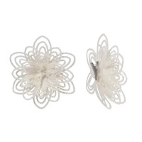 Прикраса декоративна Jumi Квітка на кліпсі 3 шт 10 см Біла (5900410902558)