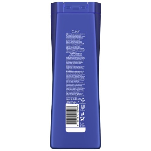 Шампунь Clear 3 в 1 З активованим вугіллям для чоловіків 360 мл (8720181242007)