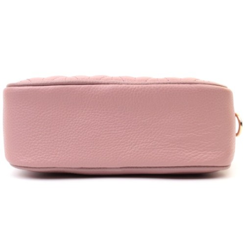 Сумка Vintage Стьобана жіноча з натуральної шкіри Рожева (22614)