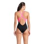 Купальник Arena Dreamhline Swimsuit V Back 008328-500 чорний, фіолетовий, бірюзовій 38 (3468337427957)