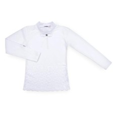 Кофта дитяча Matilda зі стійкою і мереживом на поличці (8658-140-white)