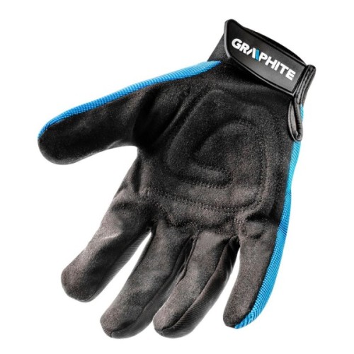 Захисні рукавиці Graphite синтетична шкіра, фіксація зап'ястя, р.10/, чорно-блакитні (97G100)