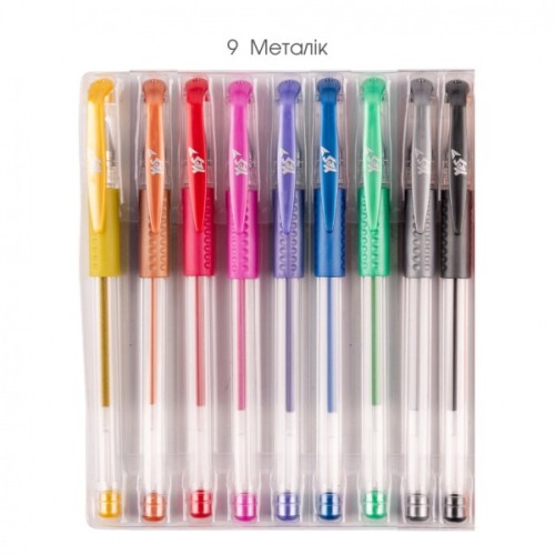 Ручка гелева Yes набір Metallic 9 штук (420433)