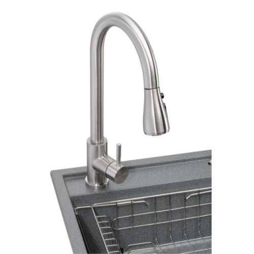 Мийка кухонна GRANADO Basic Estella grafito (+ змішувач Campo LUX inox + дозатор Redondo inox + кошик (ksg0109)