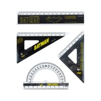 Лінійка Kite набір: лінійка 15 см, 2 косинця, транспортир DC Comics (DC25-282)