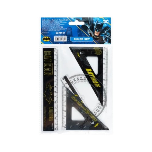Лінійка Kite набір: лінійка 15 см, 2 косинця, транспортир DC Comics (DC25-282)