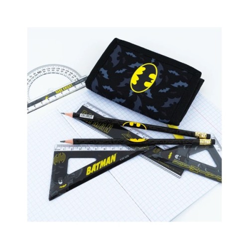Лінійка Kite набір: лінійка 15 см, 2 косинця, транспортир DC Comics (DC25-282)