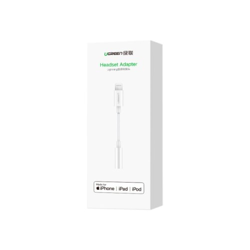 Перехідник Lightning to 3.5 mm 0.1m Headphone Jack Adapter Model US212 white Ugreen (30759)