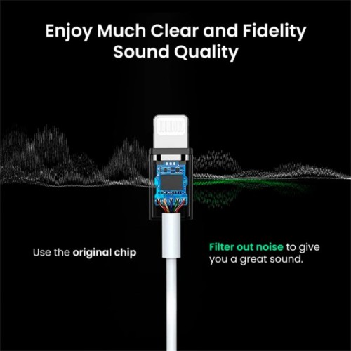 Перехідник Lightning to 3.5 mm 0.1m Headphone Jack Adapter Model US212 white Ugreen (30759)