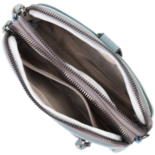 Сумка Vintage З натуральної шкіри Сіро-блакитна (22087)