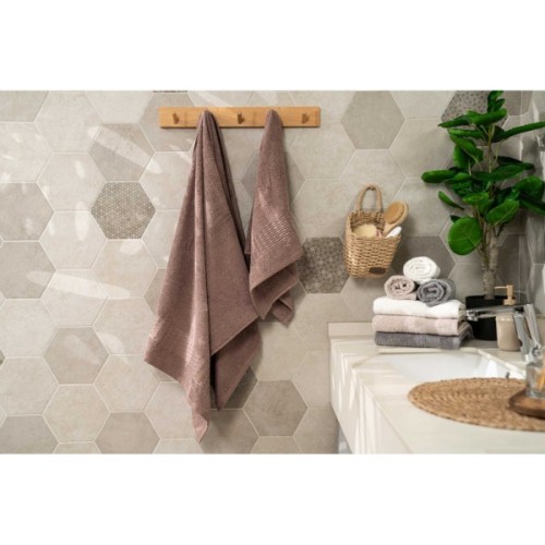 Рушник Ardesto набір махрових Lotus 2 шт 50х90 см індіго, 70х140см, 100% бавовна, какао (ART2357CA)