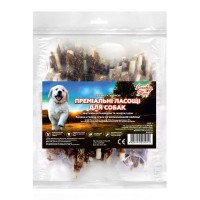 Ласощі для собак Lucky Star Качине в'ялене м'ясо на кальцінованій паличці 200 г (4820144301018)