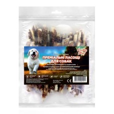 Ласощі для собак Lucky Star Качине в'ялене м'ясо на кальцінованій паличці 200 г (4820144301018)