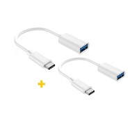 Перехідник OTG USB 2.0 AF to USB-C 0.11m 2PCS white XoKo (XK-AC230-WH2)