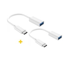 Перехідник OTG USB 2.0 AF to USB-C 0.11m 2PCS white XoKo (XK-AC230-WH2)