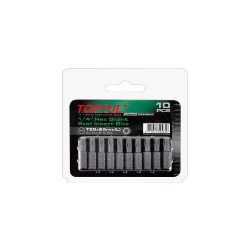 Набір біт Toptul 1/4" L25мм T40 10шт. (FSEA0840G)