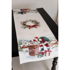 Доріжка на стіл Прованс гобеленова з велюром Снігова зима 35х100 см (036438)