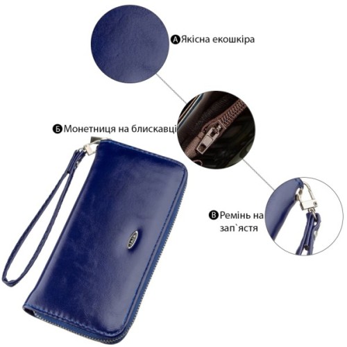 Гаманець Kivi З екошкіри Синій (19036)