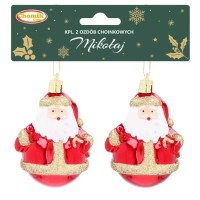 Ялинкова іграшка Chomik Санта пластикові 2 шт, 8 см (5900779839281)