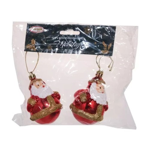 Ялинкова іграшка Chomik Санта пластикові 2 шт, 8 см (5900779839281)