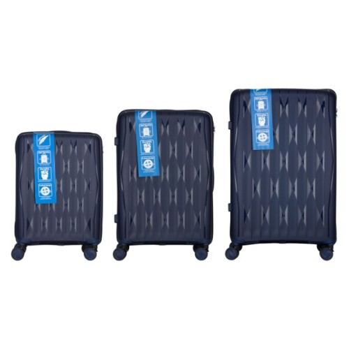 Набір валіз 2E M7979 (L+M+S) темно-синій (2E-PP-M7979-SET3-DB)