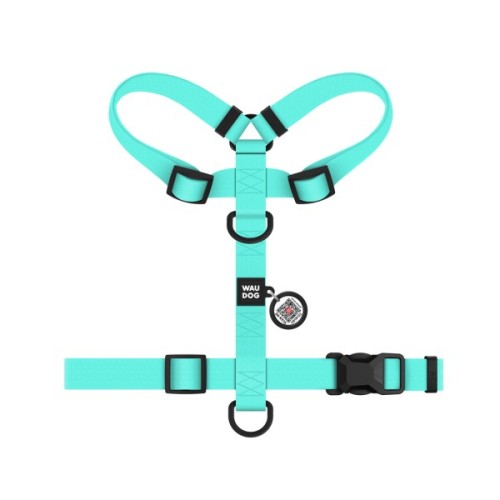 Шлея для собак WAUDOG Magnet анатомічна Н-подібна з QR-паспортом, магнітна пряжка-фастекс М тіффані (262327)