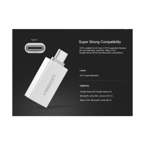 Перехідник OTG USB 3.0 AF to USB-C US173 White Ugreen (30155)