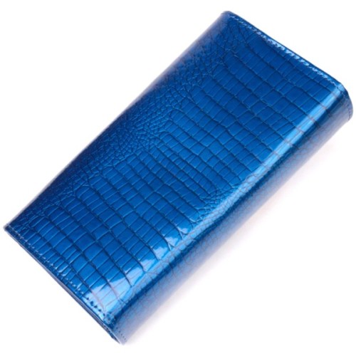 Гаманець ST Leather З лакованої шкіри Синій (19404)