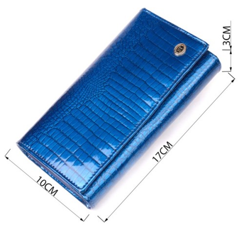 Гаманець ST Leather З лакованої шкіри Синій (19404)