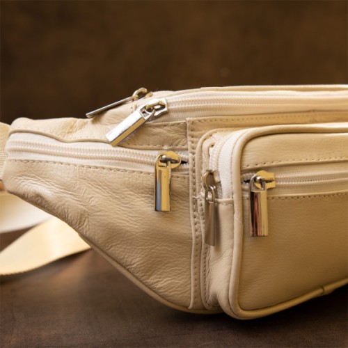 Сумка Vintage Бананка поясна унісекс Біла (20440)