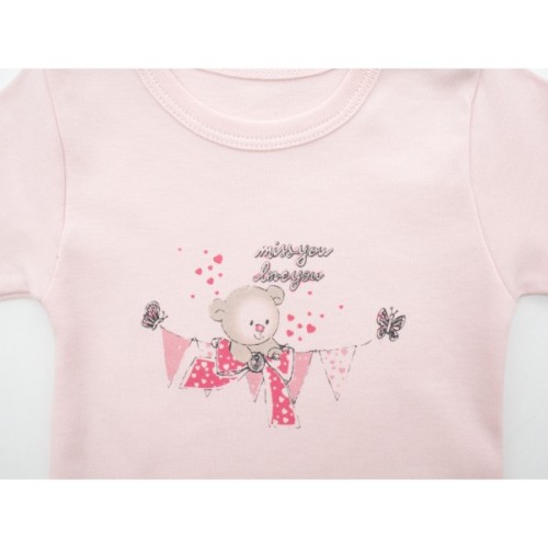 Боді дитяче Bibaby з ведмедиком (56167-68G-pink)