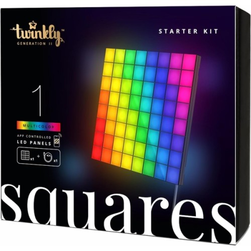 Гірлянда Twinkly Smart LED Squares 1 Starter Panel, RGB LED, USB-C, Black 16х16см (TWQ064STW-01-BUSB)