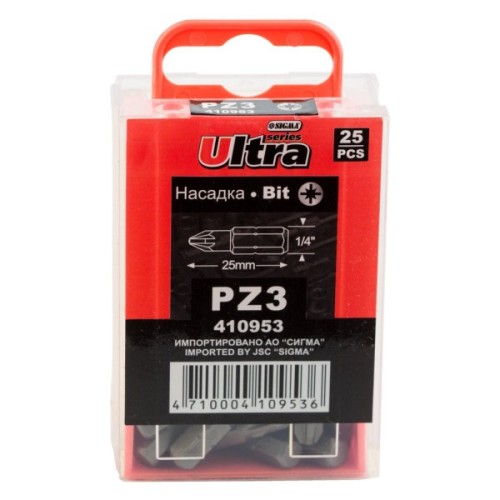 Набір біт Ultra PZ3x25мм 1/4" 25шт S2 (4010602)